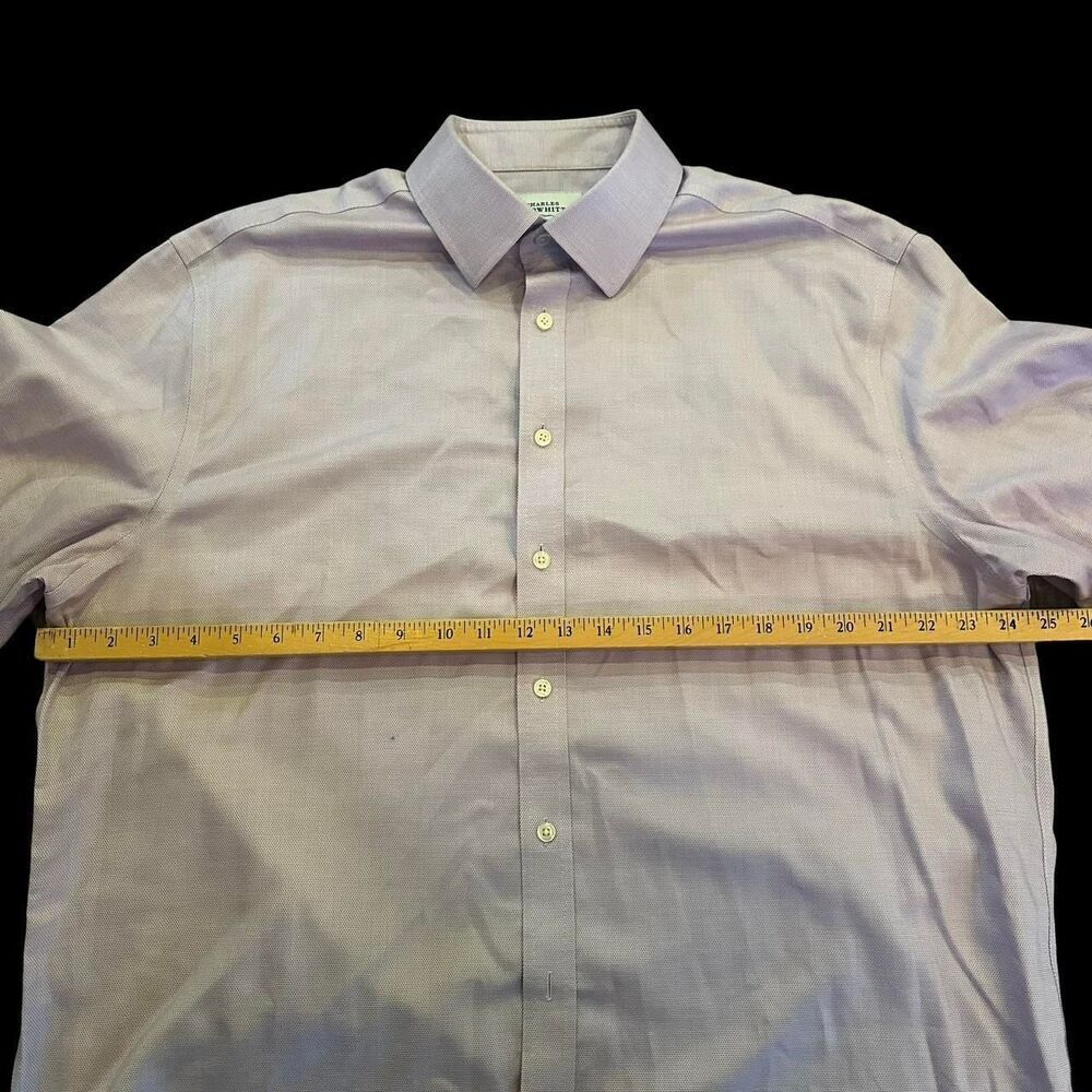 Charles-tyrwhitt Men's Purple and Blue Shirt - Picture 4 of 7